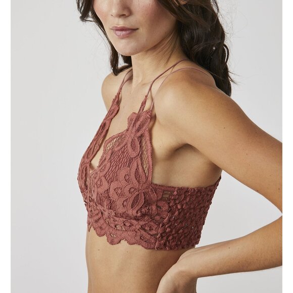 Free People Lace Bralette in Rust - Picture 3 of 6